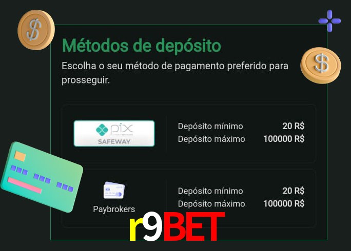 O cassino r9bet oferece uma grande variedade de métodos de pagamento